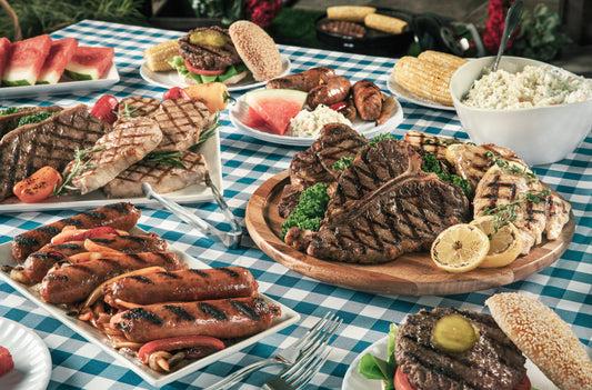 Table filled with grilled food